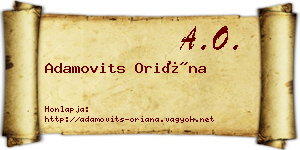 Adamovits Oriána névjegykártya